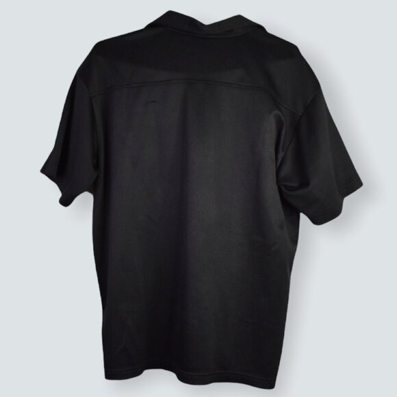 Ferruche Shirt L Mens Polo Black One Pocket Polyester Button Collared - Picture 9 of 10